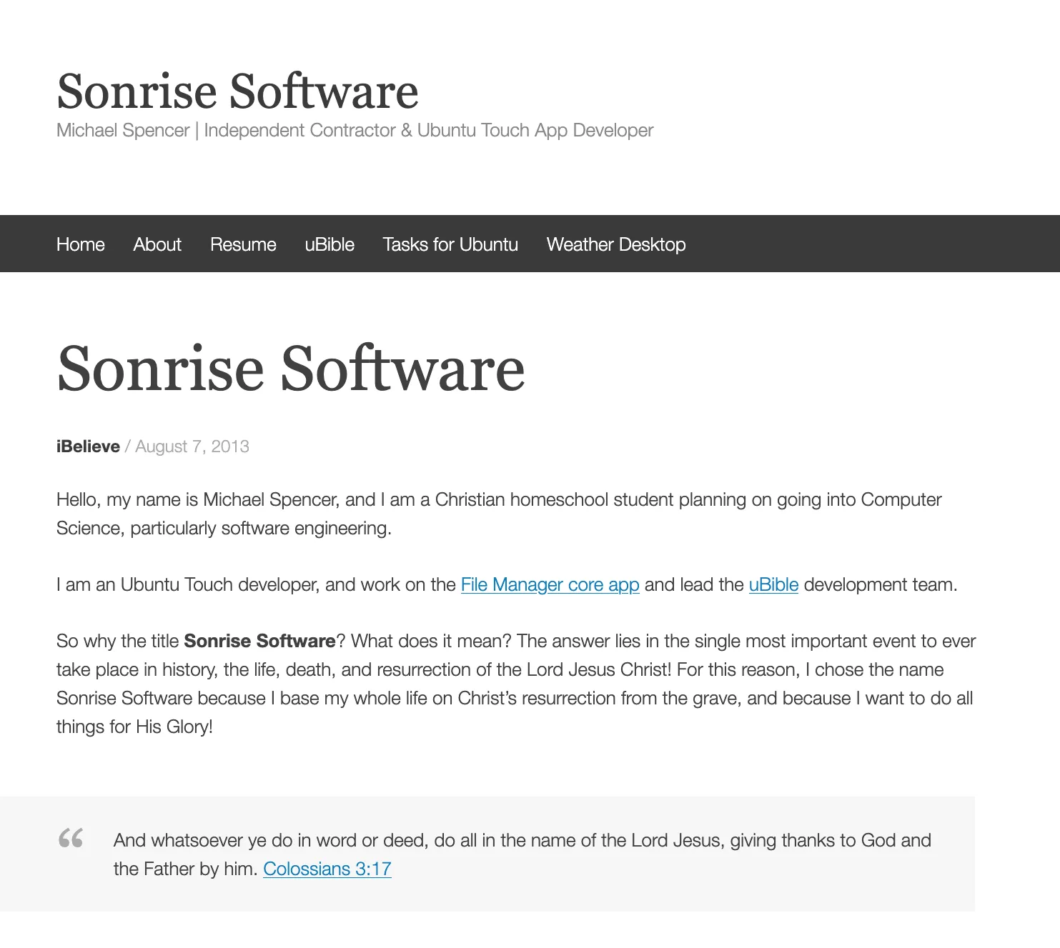 Sonrise Software Intro post